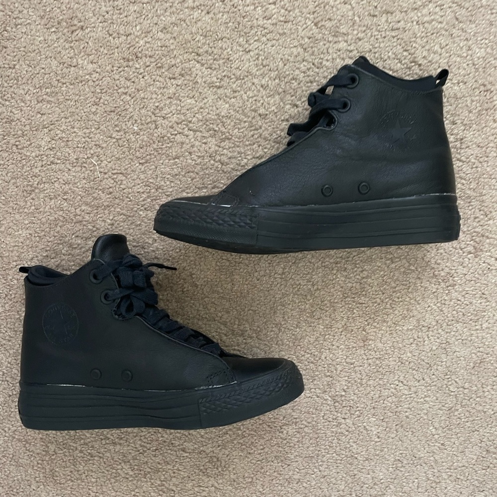 Black Converse Nike Lunarlon Leather Hightops (5/5.5)